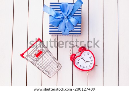 Watch gift box and shopping cart
