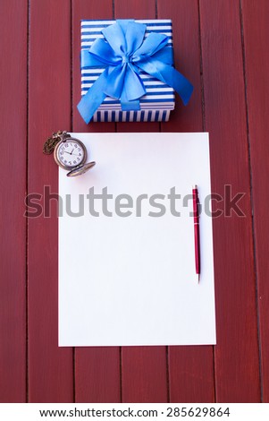 leaf, gift box and pocket watches