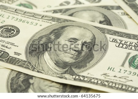 stack of US Paper Currency (Benjamin Franklin)