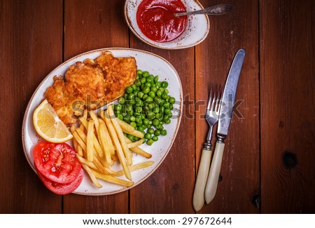 Fish and chips - a traditionally English cuisine.