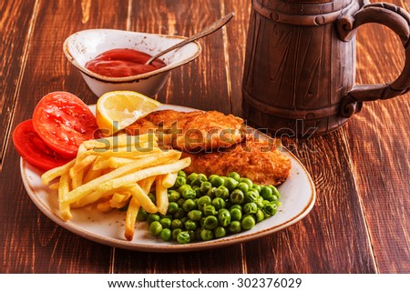 Fish and chips - a traditionally English cuisine.