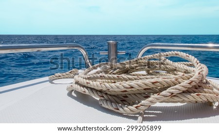 Start Journey to The Sea Concept, View of Speed Boat Moving with Seascape and Clear Sky in Background
