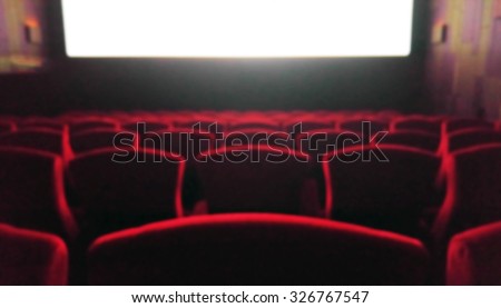 Blur Movie Theater with Red Chairs used as Template