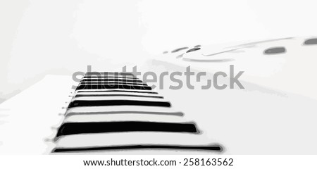 synthesizer piano keys, vector music abstract background