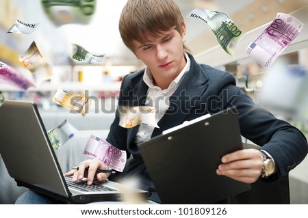 Young man earning money online
