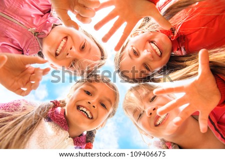 Happy children having fun together Happy children having fun together