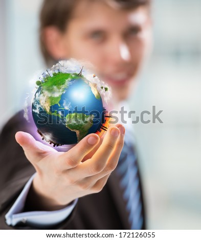 The World is in Your Hand. Conceptual Image