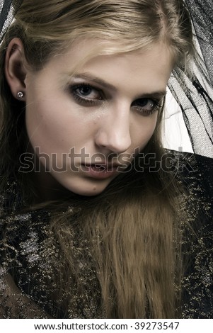 Young gothic woman portrait - gothic bride