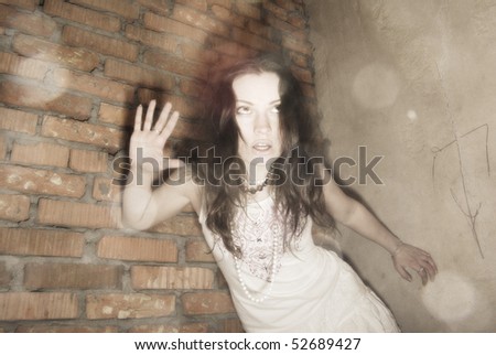 Scared ghost of young girl