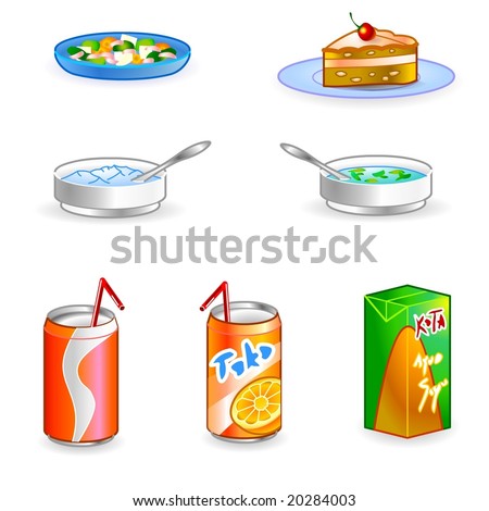 various food and beverage illustrations