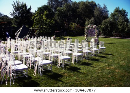 Wedding interior and exterior elements with photo post-processing