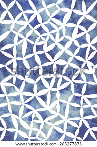 Tile-able blue background with flower pattern