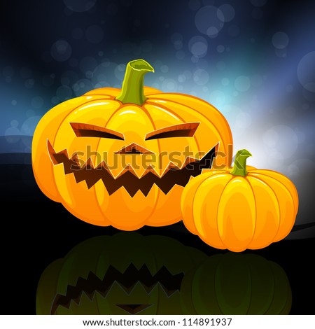 Vector Illustration Of A Scary Halloween Pumpkin - 114891937 : Shutterstock