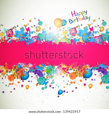 Vector Illustration of a Happy Birthday Greeting Card Vector Illustration of a Happy Birthday Greeting Card