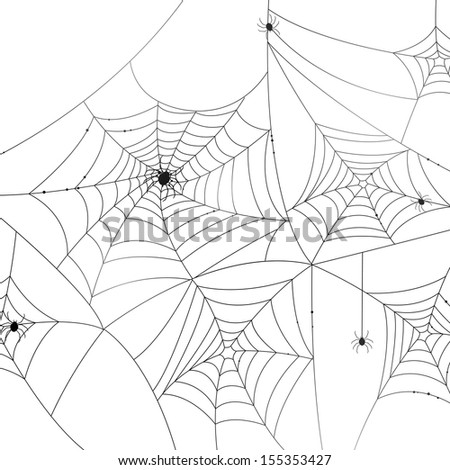 Vector Illustration of Scary Spider Webs Vector Illustration of Scary Spider Webs