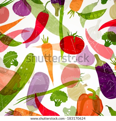 Vector Illustration of an Abstract Background with Vegetables Vector Illustration of an Abstract Background with Vegetables