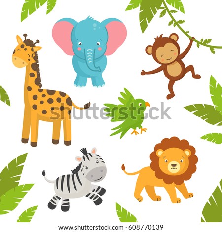 Cartoon Jungle Animals Free Vector | Download Free Vector Art | Free