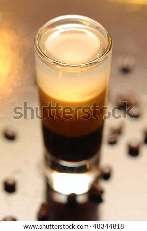 B52 Cocktail Served At Bar With Kahlua, Baileys, Cointreau Stock Photo ...