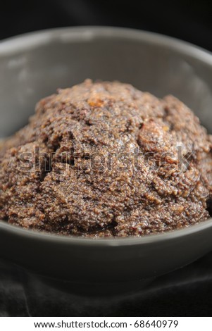Traditional filling with poppy seed and raising used to cook cakes and desserts