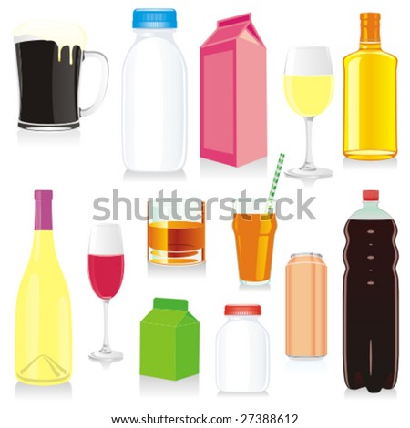 خفايا الاغذيه المصنعه واضرارها  Stock-vector-isolated-drink-containers-27388612