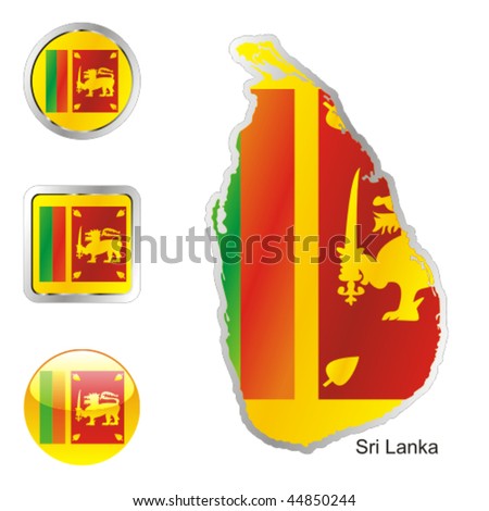 flag of sri lanka in map