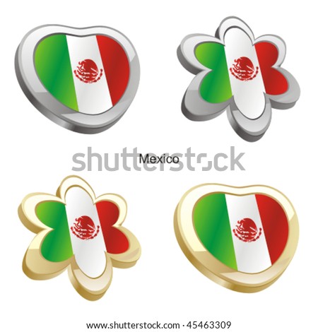 official mexican flag. of mexico flag in heart