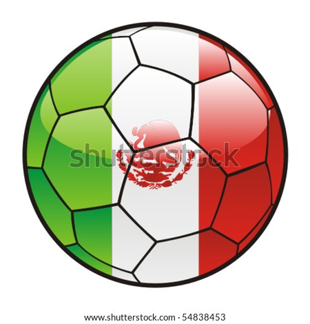 mexico flag. Mexico flag on soccer ball