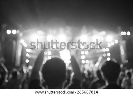 De-Focused Music Band Concert in Black and White