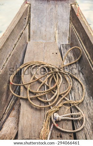 Dirty Rowboat Interior with the rope
