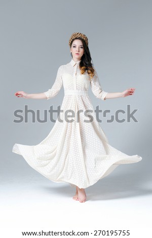 Woman white dress