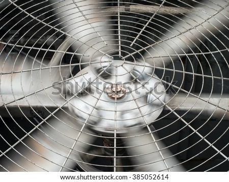 HVAC (Heating, Ventilation and Air Conditioning) spining blades / Closeup of ventilator / Industrial ventilation fan background / Air Conditioner Ventilation Fan / Ventilation system
