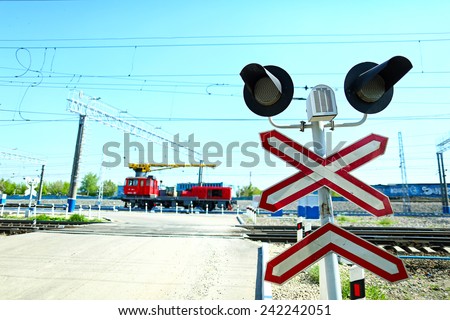 Traffic lights at a railway crossing