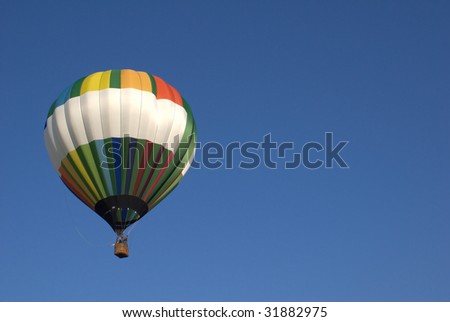 one hot air colorful hot air balloon