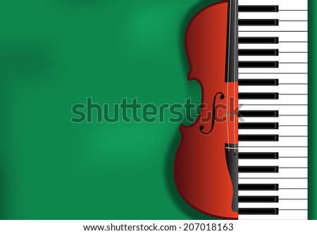 abstract music background from violin and piano keys with place for text