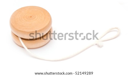 Wooden yo-yo toy isolated on white