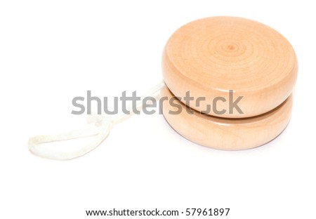 Wooden yo-yo toy isolated on white