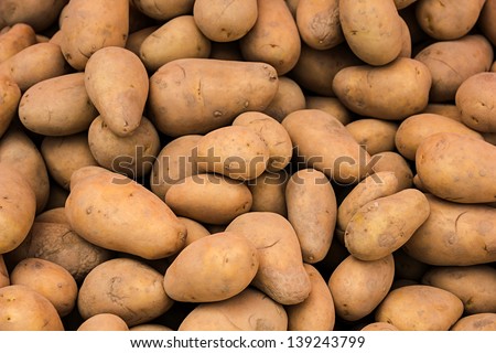 Potatoes for selling at vegetable market.