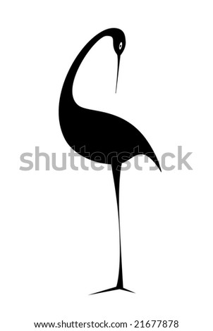 Black bird. Vector illustration.
