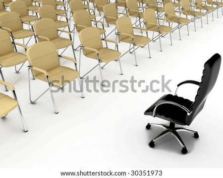 Office chairs. One black and group beige chairs.