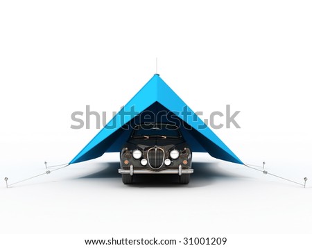 Tent for car. Isolated on white background