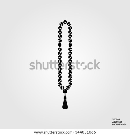 Muslim prayer beads. Muslim rosary. Islam is a religion. Islam symbol.