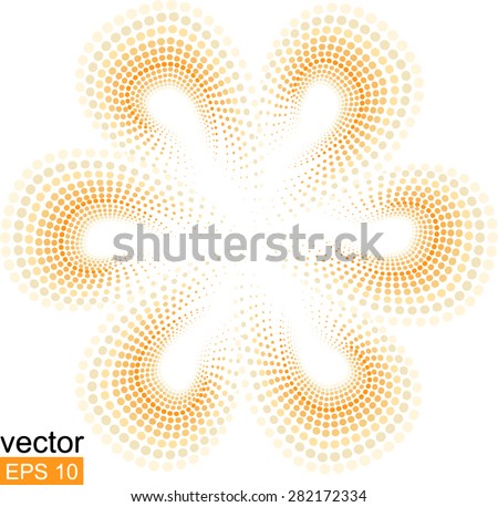 Yellow dot flower, vector flower, yellow vector tiare flower, vector dots flower