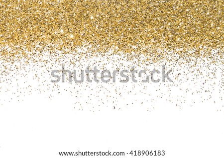 Gold border. Sequins. Golden shine. Powder. Glitter. Shining background