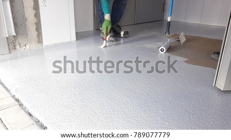 Typical floor preparation for epoxy top coat