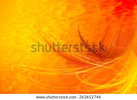 Abstract background. Beautiful colored curved lines. Orange. Yellow. 1