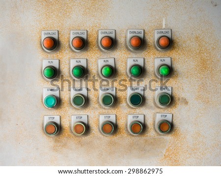Old electrical panel board with full of rust.