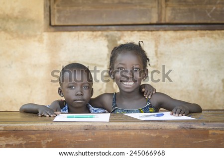 Smiling Black Children: African Ethnicity Education Symbol Schooling