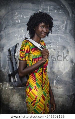 Background: University Girl Holding Education Sack in Bamako, Mali