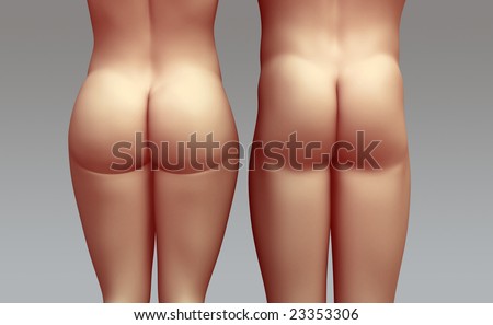 stock photo Naked man and woman seen from behind