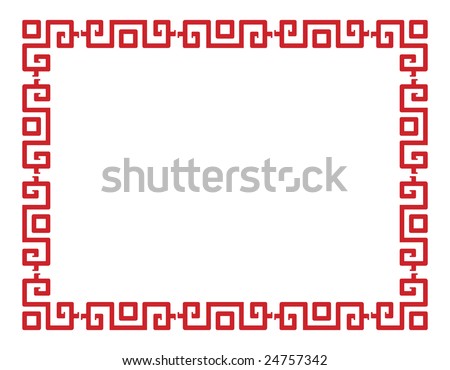 Vector Designs on Red Vector Border In A Chinese Style   Stock Vector